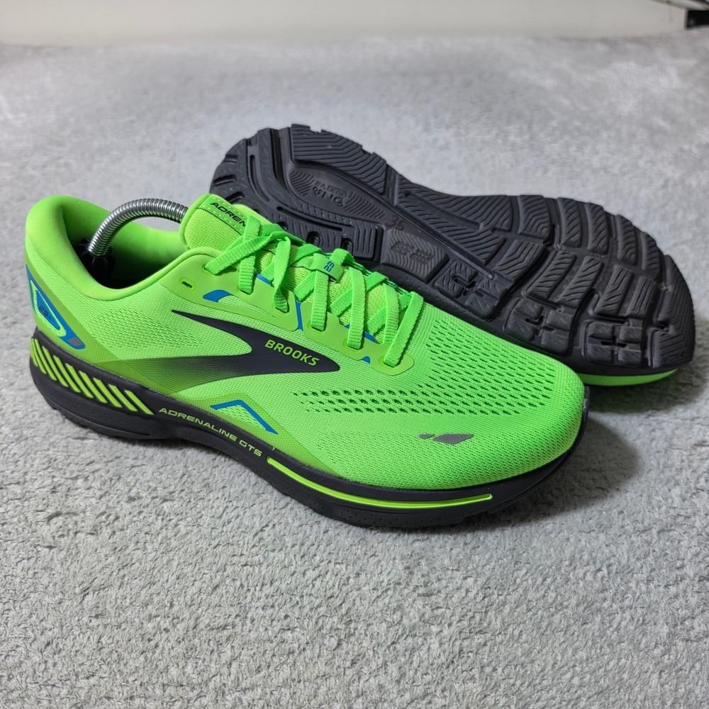 NEW! Brooks Adrenaline GTS 23 Mens 10.5 Green Running Shoes Wide 2E Stability